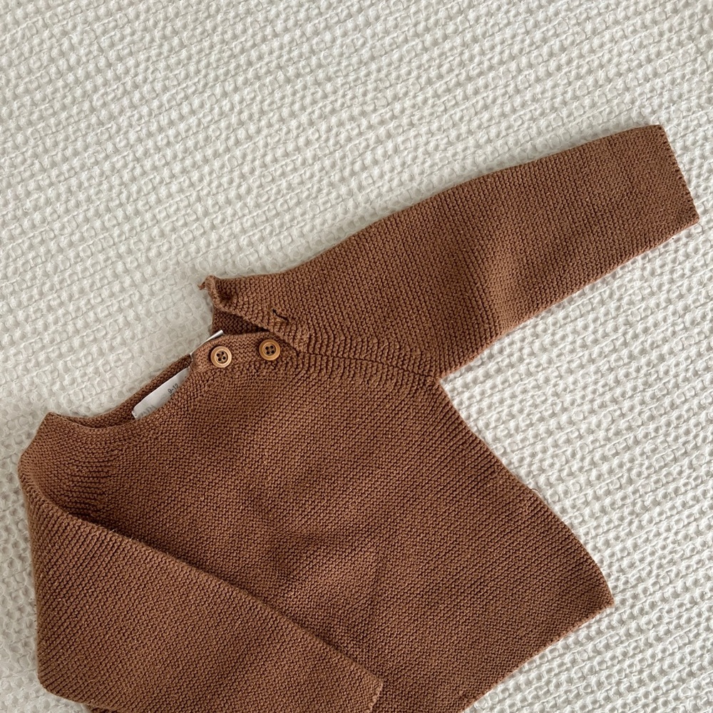 Zara brown crochet knit sweater